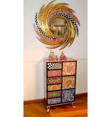 Toms Drag Ronde, gouden  spiegel Solaris Energy - L - 100 cm, Versailles stijl