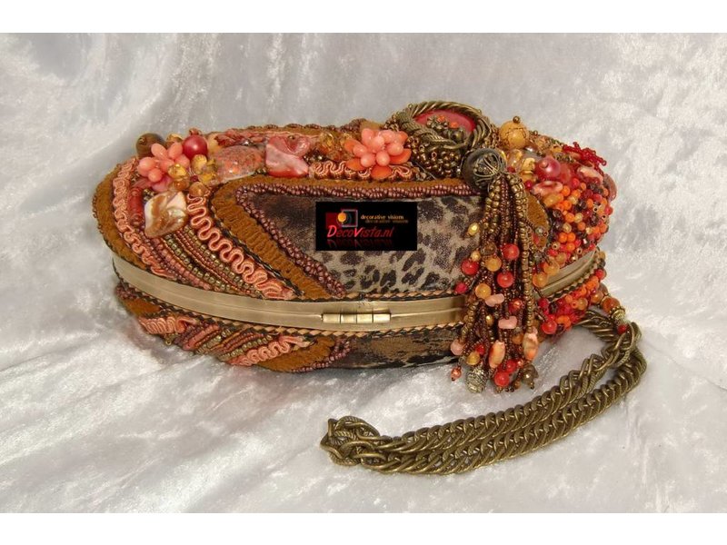 Mary Frances Sun Kiss Coral - designer minibag / handtas / avondtasje / schoudertas