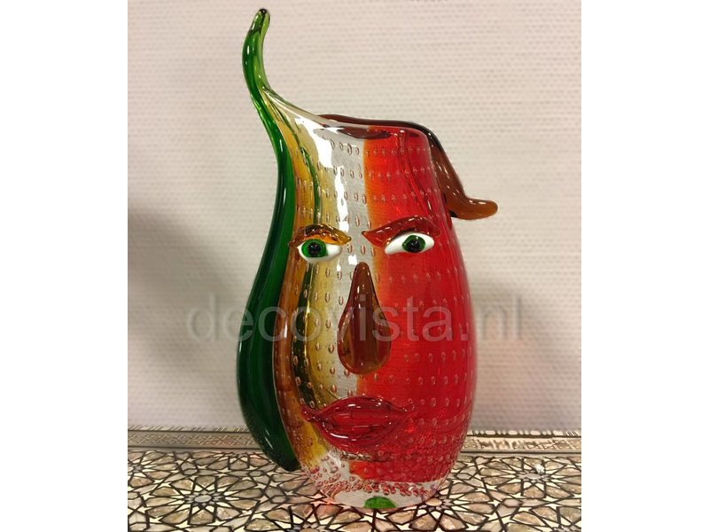 Glass design vase Fire Head