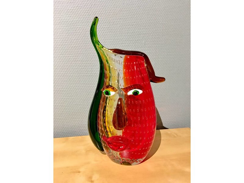 Glass design vase Fire Head