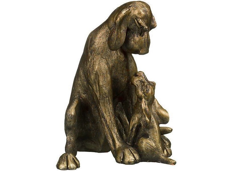 Frith Sculpture dog Amber with pup