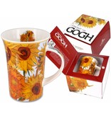 Carmani Porzellanbecher Sonnenblumen Van Gogh  in Geschenkbox