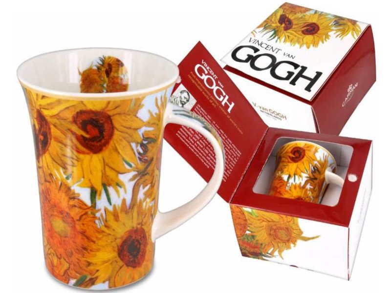 Carmani  Taza de porcelana en caja de regalo Girasoles de Van Gogh