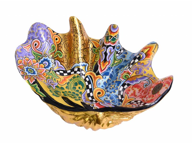 Toms Drag Gekleurde schelp met gouden elementen - schaal of bowl