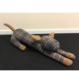 Clayre & Eef Door stopper dog, brown, checkered