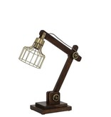 Dutch-LL Robuste Holztischlampe vintage Bronze