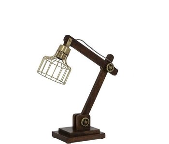 Dutch-LL Industriële, houten bureaulamp