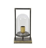 Dutch-LL Industrial antique bronze lantern lamp with glass dome