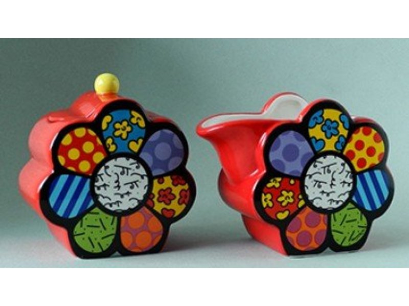 Britto Melk en suikerpot set Flower