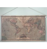 Wall Cloth Hemispheres Earth - vintage style