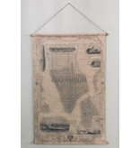 Wall cloth of old museum city map of New York