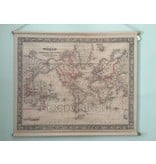 Wanddoek VIntage Mercator Projectie - wereldkaart