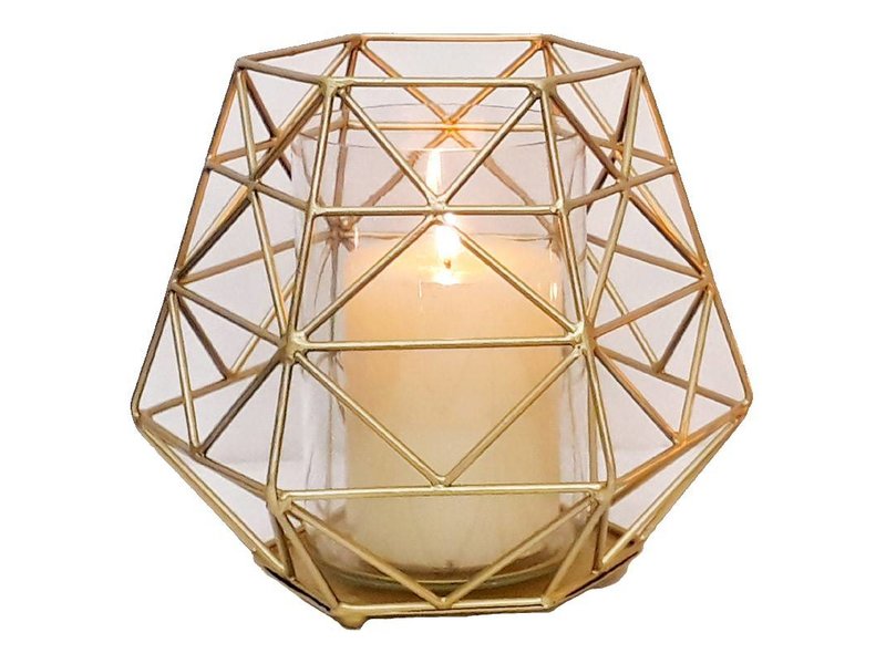 Rocaflor Graphical tea light holder, gold