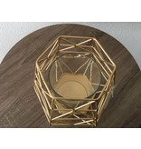 Rocaflor Graphical tea light holder, gold