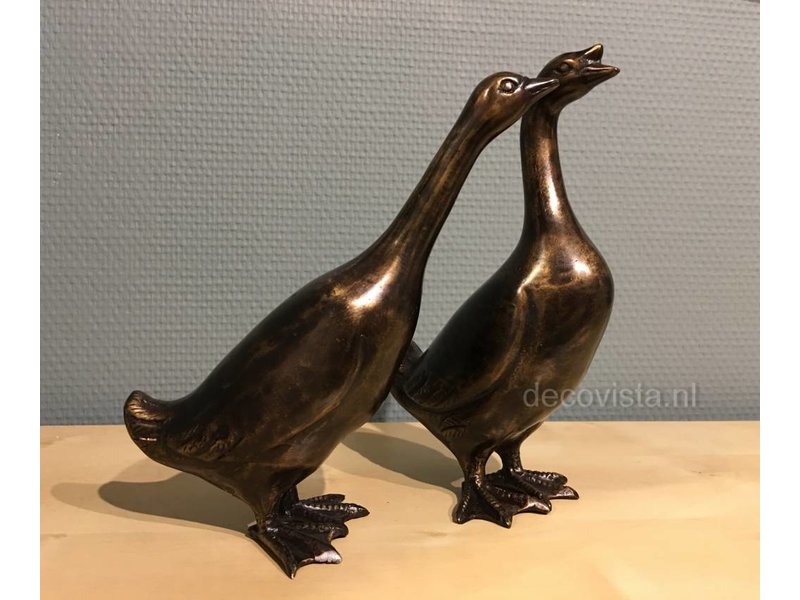 L' Art Bronze bronze pair of geese