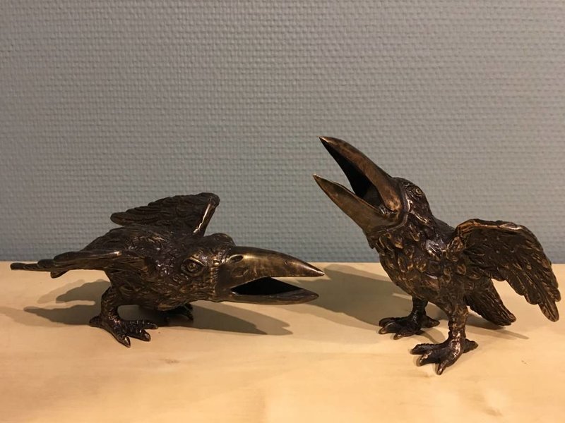 L' Art Bronze Bronze crow's pair