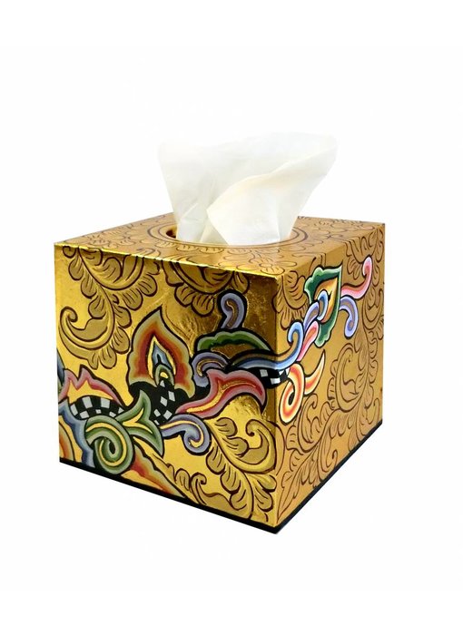 Toms Drag Tissue box square, gold