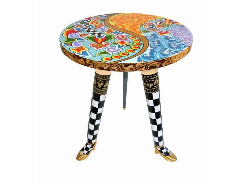 Toms Drag Round side table with checkered legs