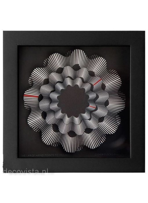 CleverClocks Reloj de pared de obra de arte White Ribbon - L