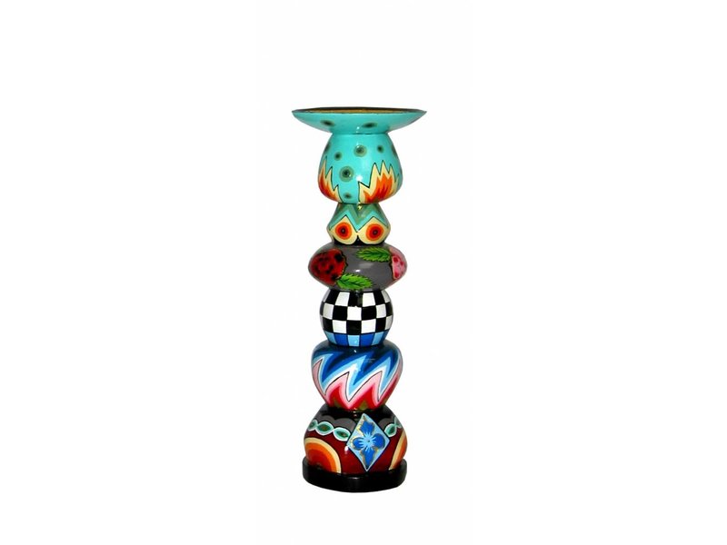 Toms Drag Artístico candelabro de madera con formas redondeadas