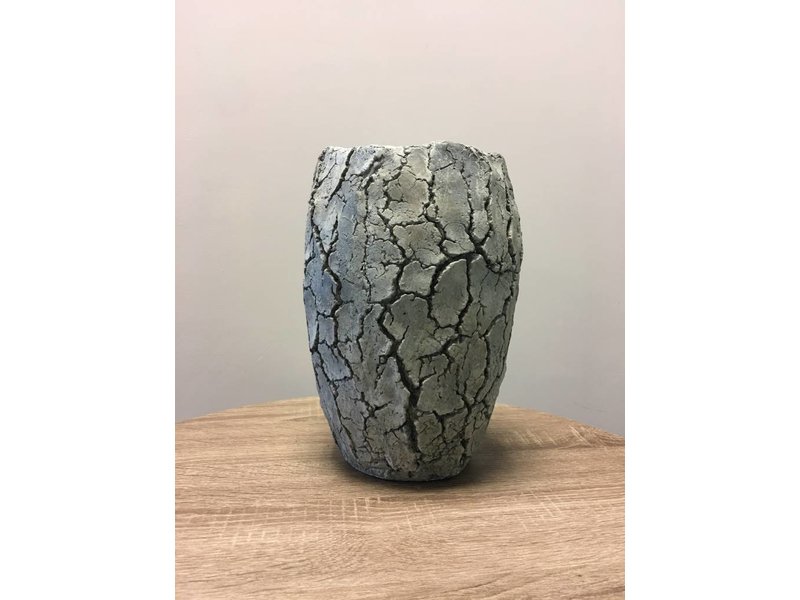 Rasteli Cement stone vase, gray melting