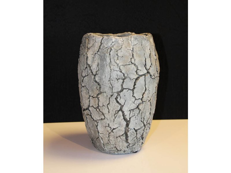 Rasteli Cement stone vase, gray melting