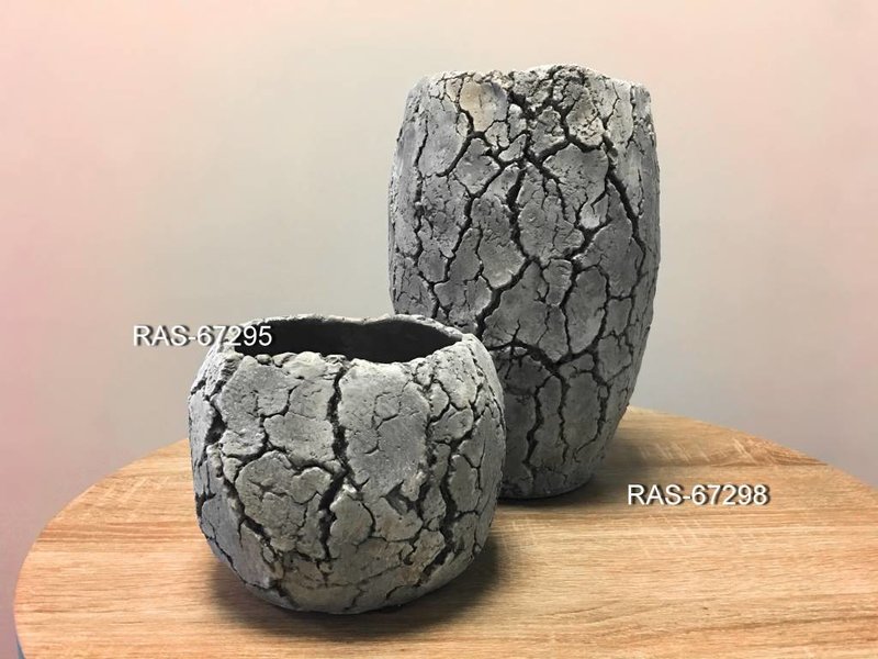 Rasteli Cement stone vase, gray melting