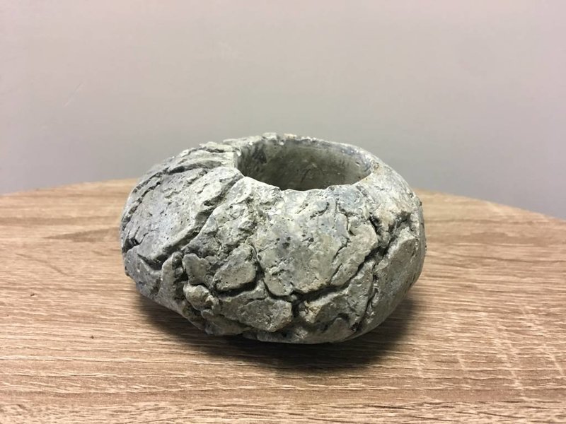 Rasteli Stone tealight holder, cement gray