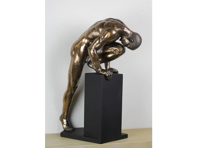 BodyTalk Stretching nude bodybuilder sculpture - L