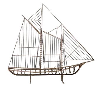 C. Jeré - Artisan House Sculpture Sailboat Skeleton Schooner Boat The Mariner
