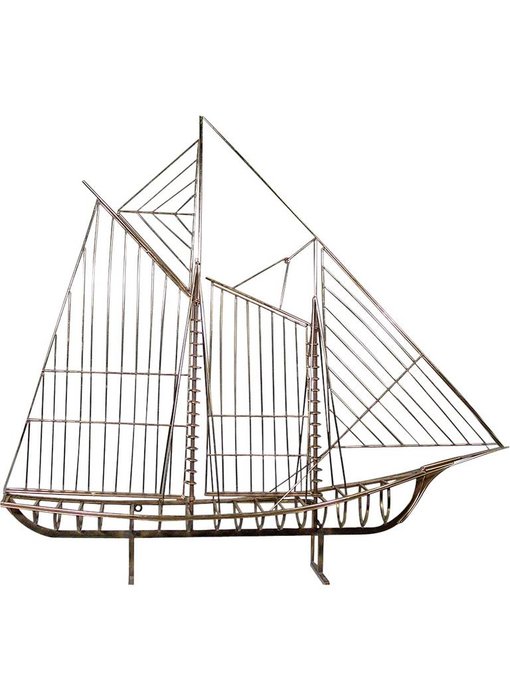 C. Jeré - Artisan House Sculpture Sailboat Skeleton Schooner Boat The Mariner