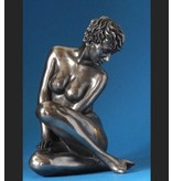 BodyTalk Nude statue sitting short-haired woman, bending sideways