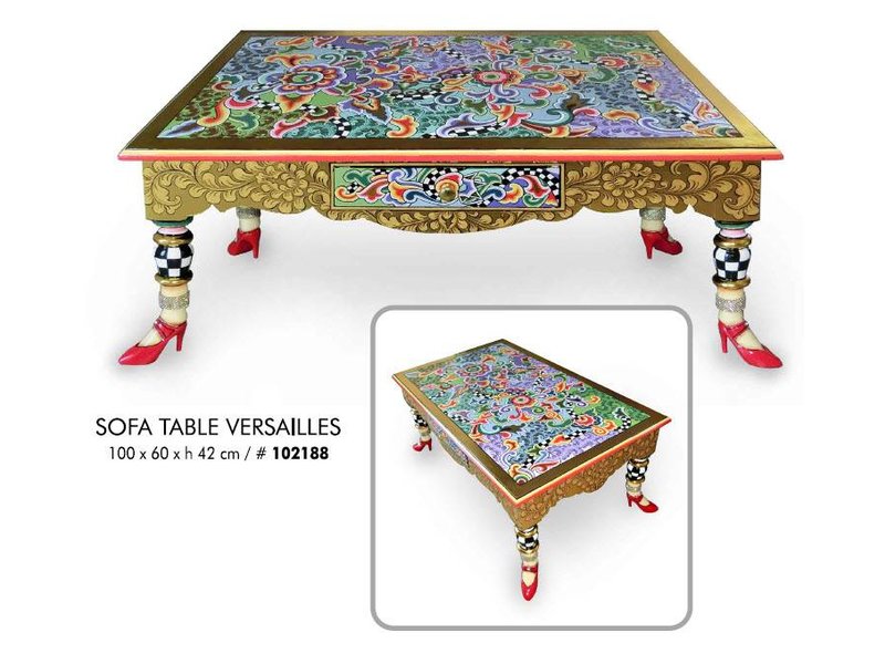 Toms Drag Rectangular sofa table in Versailles style