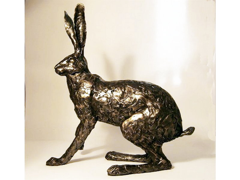 Frith Rennender Hase Skulptur,  aufgeschreckt - Paul Jenkins, Premier Finish