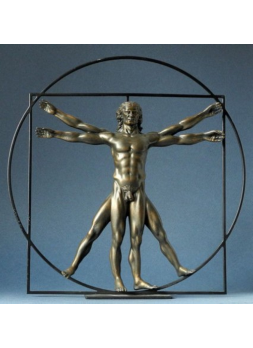 Mouseion The Vitruvian Man  - bronze colour