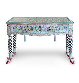 Toms Drag Tafel of kast Versailles, met twee laden,  wandkast of haltafel - Silver Line