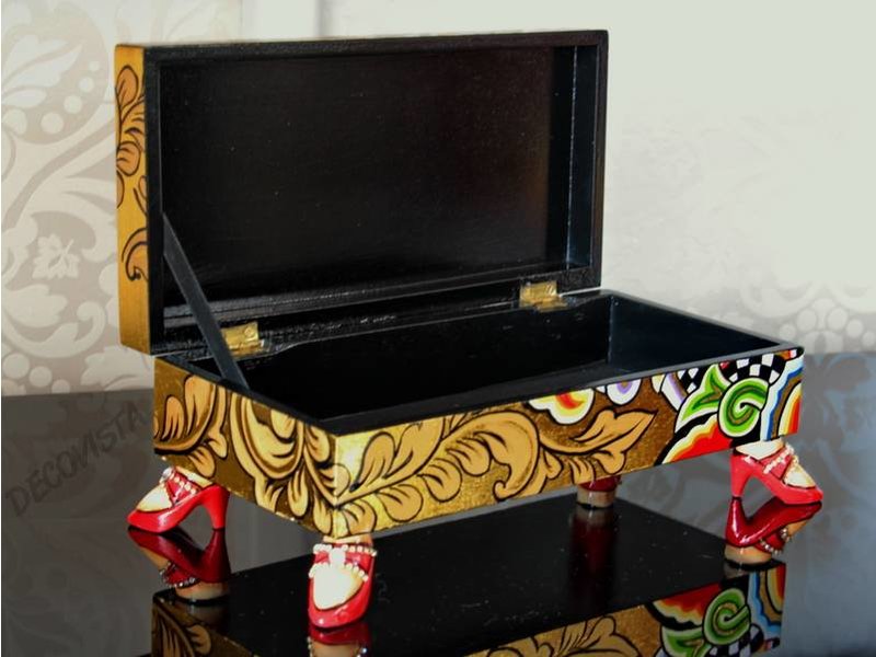 Toms Drag Goldene Schachtel mit Deckel