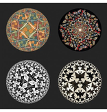 Mouseion Set van vier onderzetterss in houder van M.C. Escher