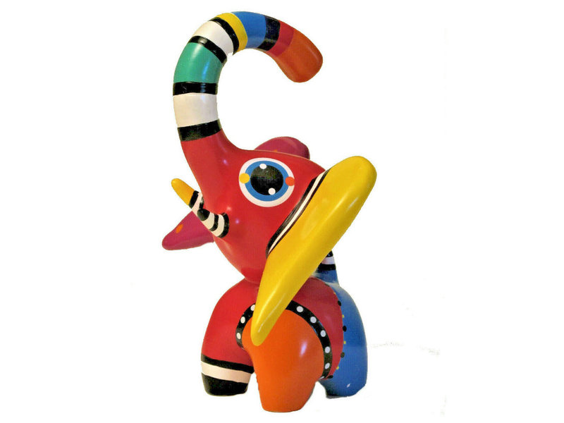 Jacky Art Elefante Hugo, alegre estatua de animal de colores