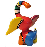 Jacky Art Elefante Hugo, alegre estatua de animal de colores