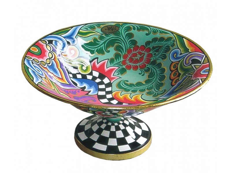 Toms Drag Round colorful bowl on base - L