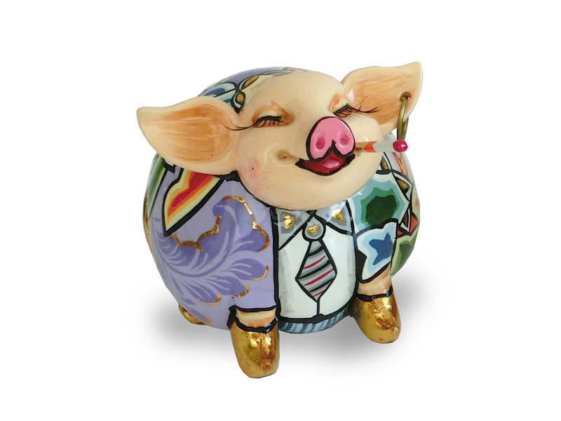 Toms Drag Schweinefigur Patrick - Gold, Glücksschweinchen