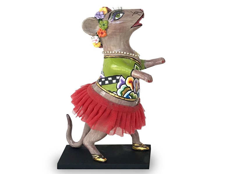 Toms Drag Ratón de baile con tutú rojo, ratón de figurillas Lizzy