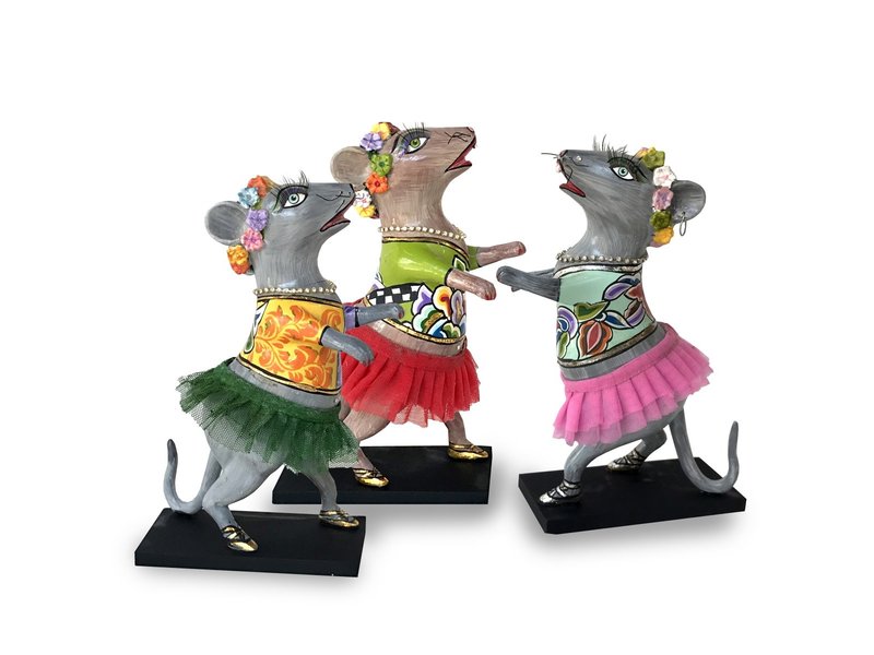 Toms Drag Dance mouse with green tutu, figurine mouse Lizzy