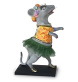 Toms Drag Dansmuis met  grroene tutu, beeldje muis Lizzy
