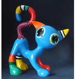 Jacky Art Cat Django, brightly coloured animal figurine