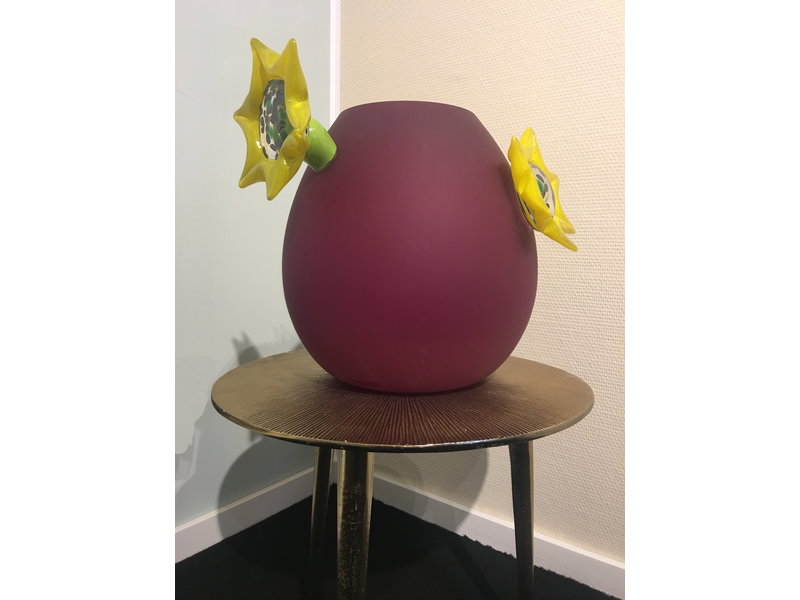 Ozzaro  Ozzaro vase with sunflowers - bordeaux red