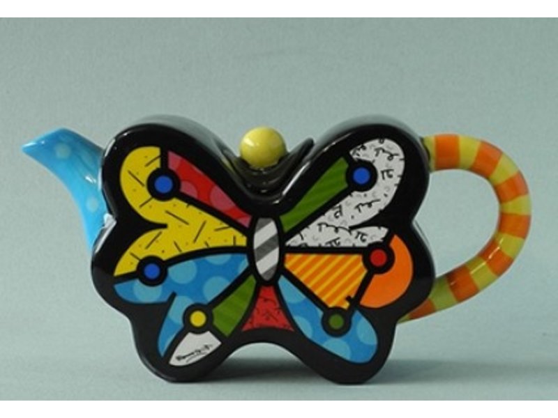 Britto Eénpersoons Vlinder theepotje - Romero Britto