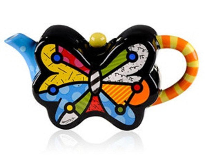 Britto Kunstvolle teekanne Butterfly by Romero Britto