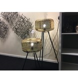 Vloerlamp met metalen lampenkap in messingkleur